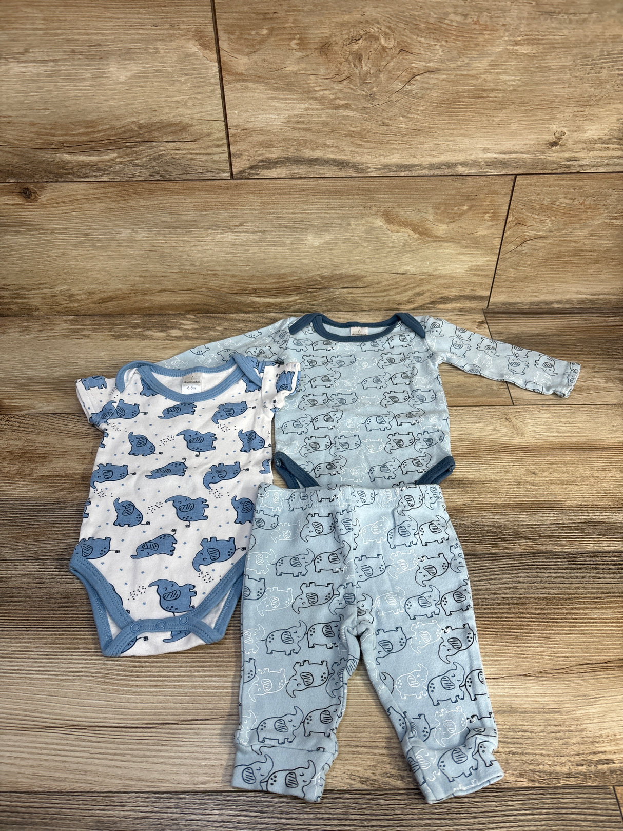The Peanutshell 3pc Bodysuit & Pants Set Blue sz 0-3m