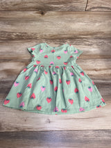 Cat & Jack Strawberry Print Dress Green sz 2T