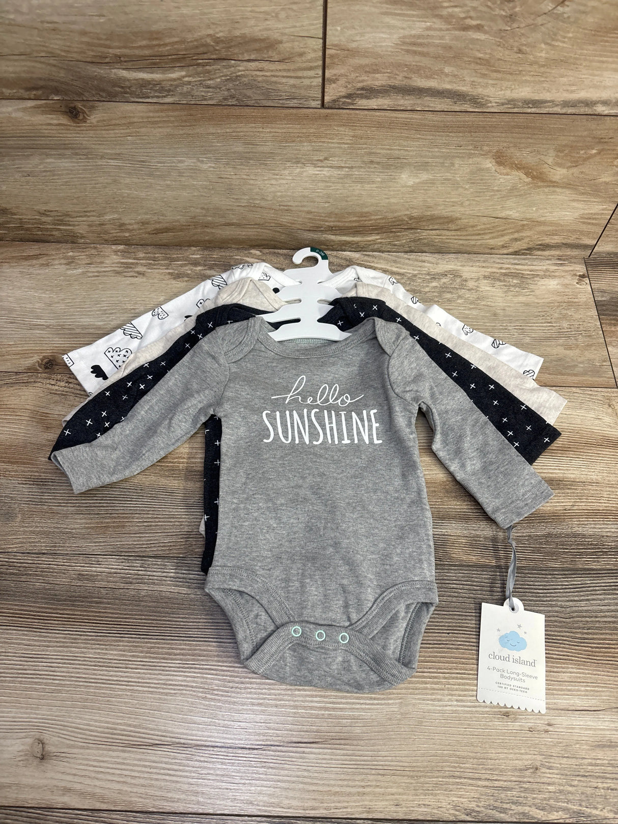 NEW Cloud Island 3pk Hello Sunshine Bodysuit Set White sz 0-3m