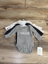 NEW Cloud Island 3pk Hello Sunshine Bodysuit Set White sz 0-3m
