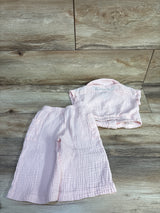 RZ By Rachel Zoe 2pc Gauze Eyelet Top & Bottoms Set Pink sz 12m