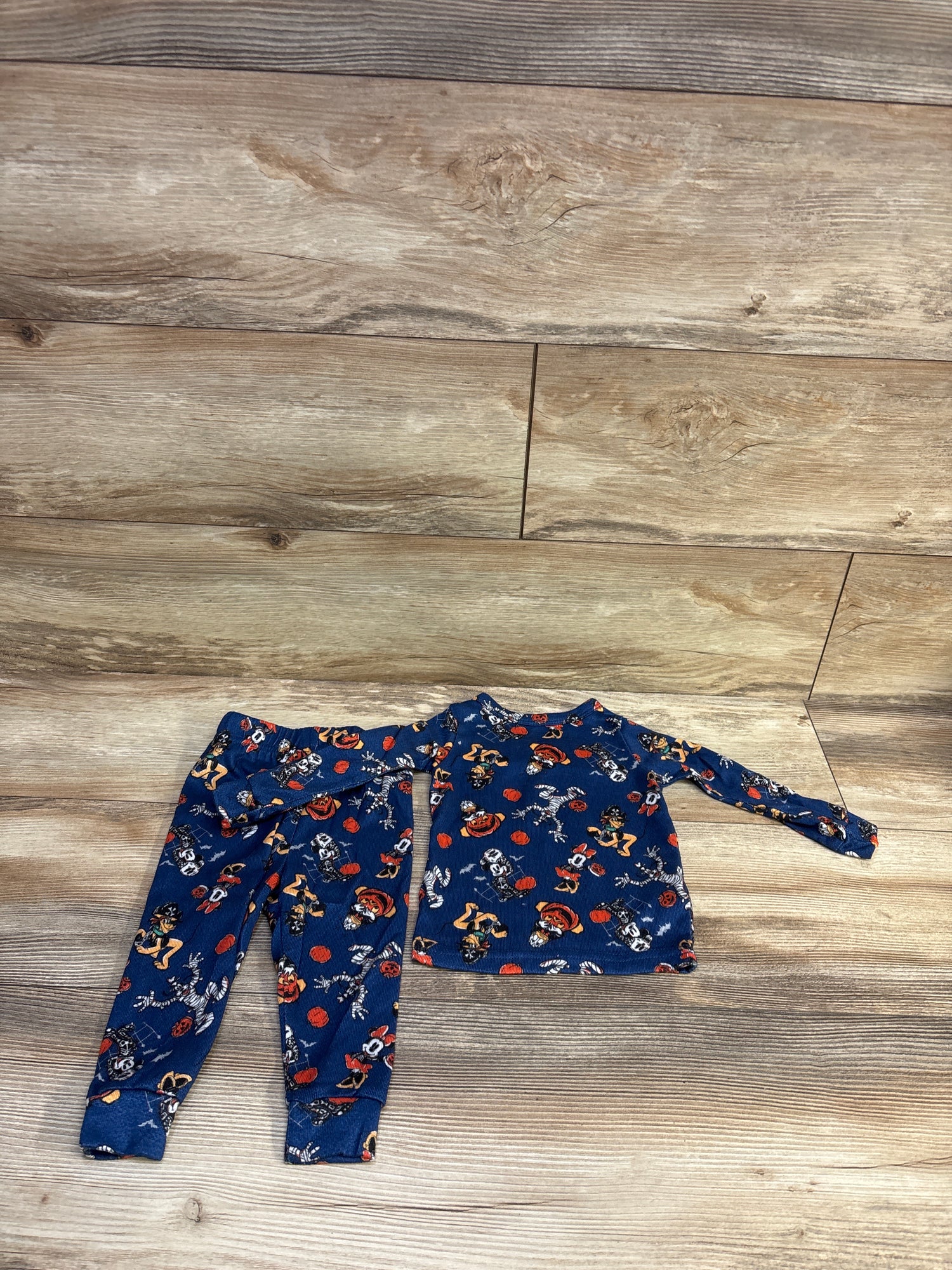 Disney 2pc Mickey Mouse Halloween Pajama Set Blue sz 18m
