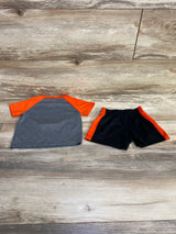 Nike 2pc Dri Fit Just Do It Shirt & Shorts Orange/Gray sz 12m