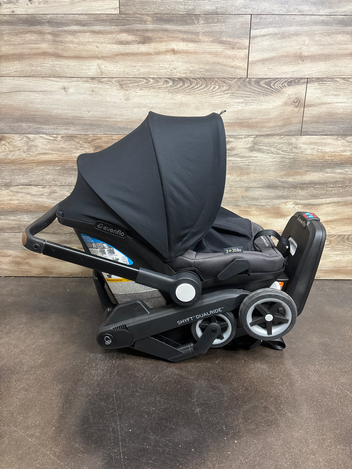 Evenflo Shyft DualRide Travel System in Boone Grey