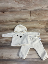 NEW Old Navy Sherpa Hoodie & Pants Set Cream/Dog sz 6-12m