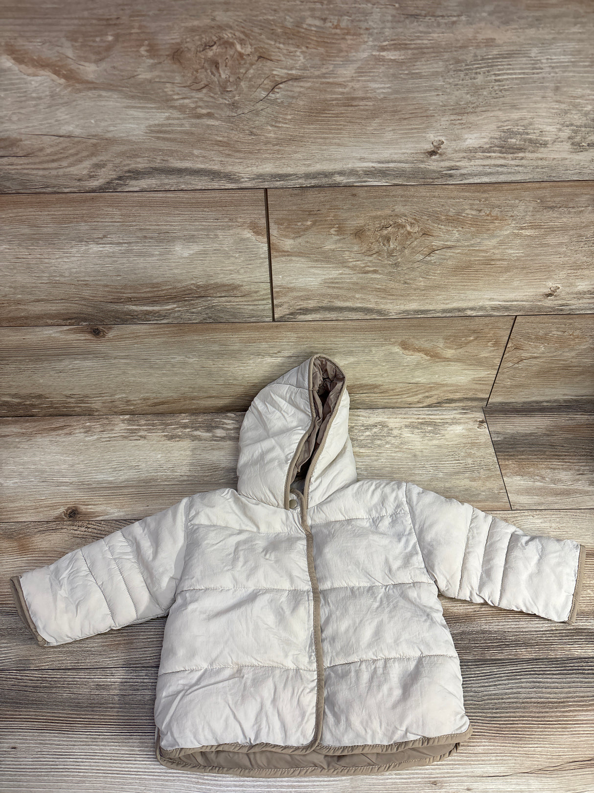 Zara Lightweight Winter Coat Beige sz 9-12m