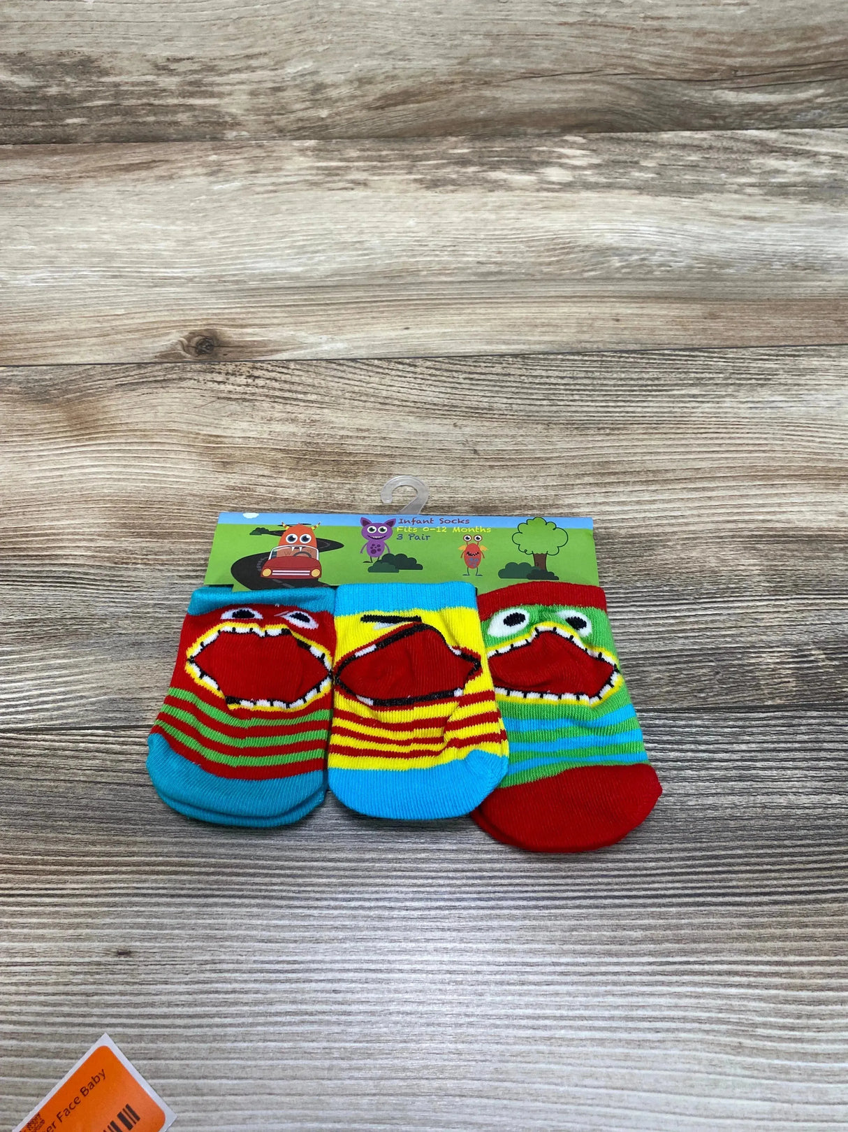 NEW 3Pk Monster Face Baby Socks