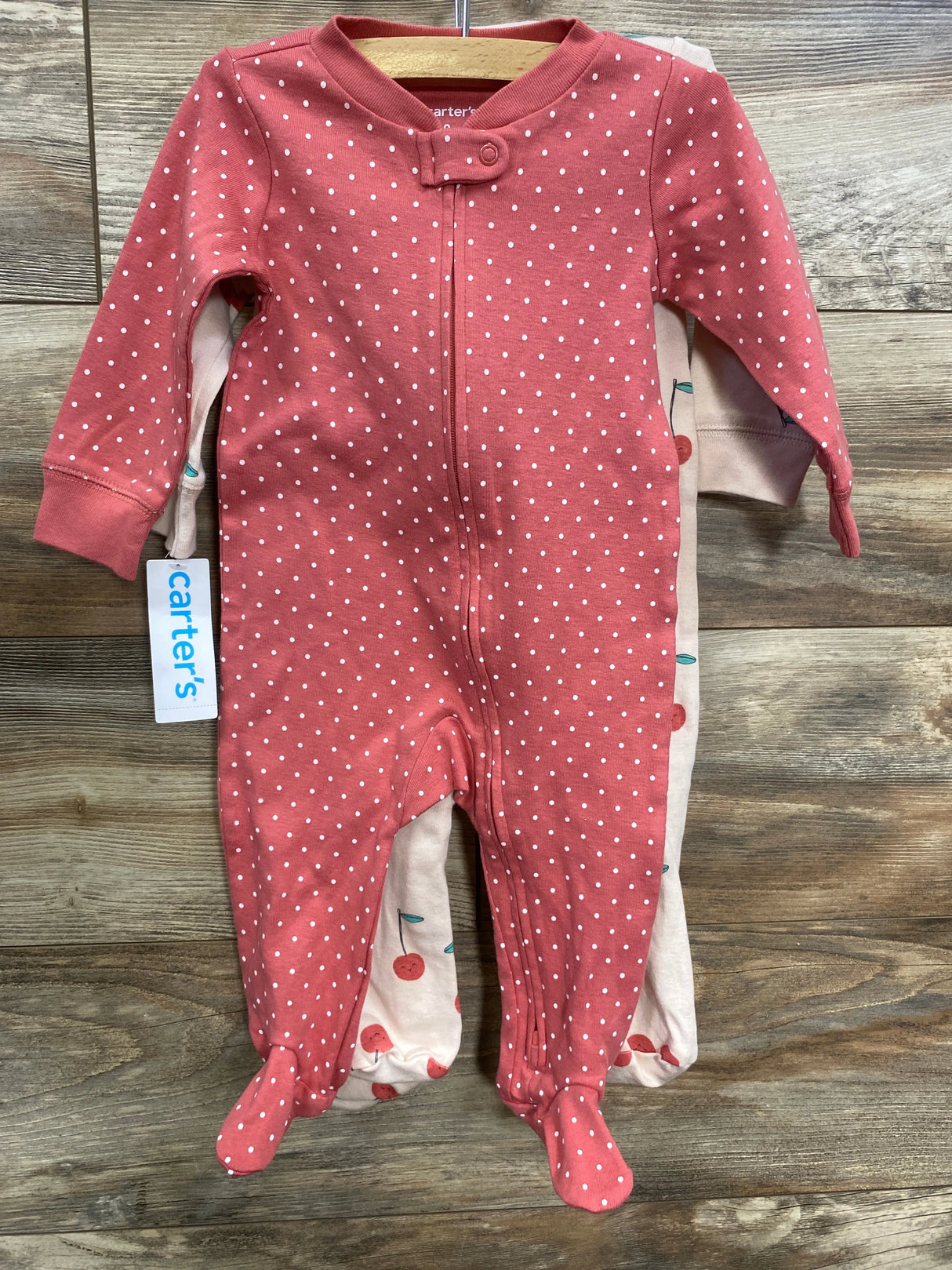 NEW Carter's 2pc Polka Dot Sleeper Pink sz 9m