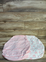 Biloban 2pk Fitted Bassinet Sheets White/Pink