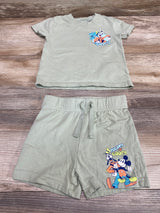 Primark Disney 2pc Goofy Shirt & Shorts Green sz 9-12m