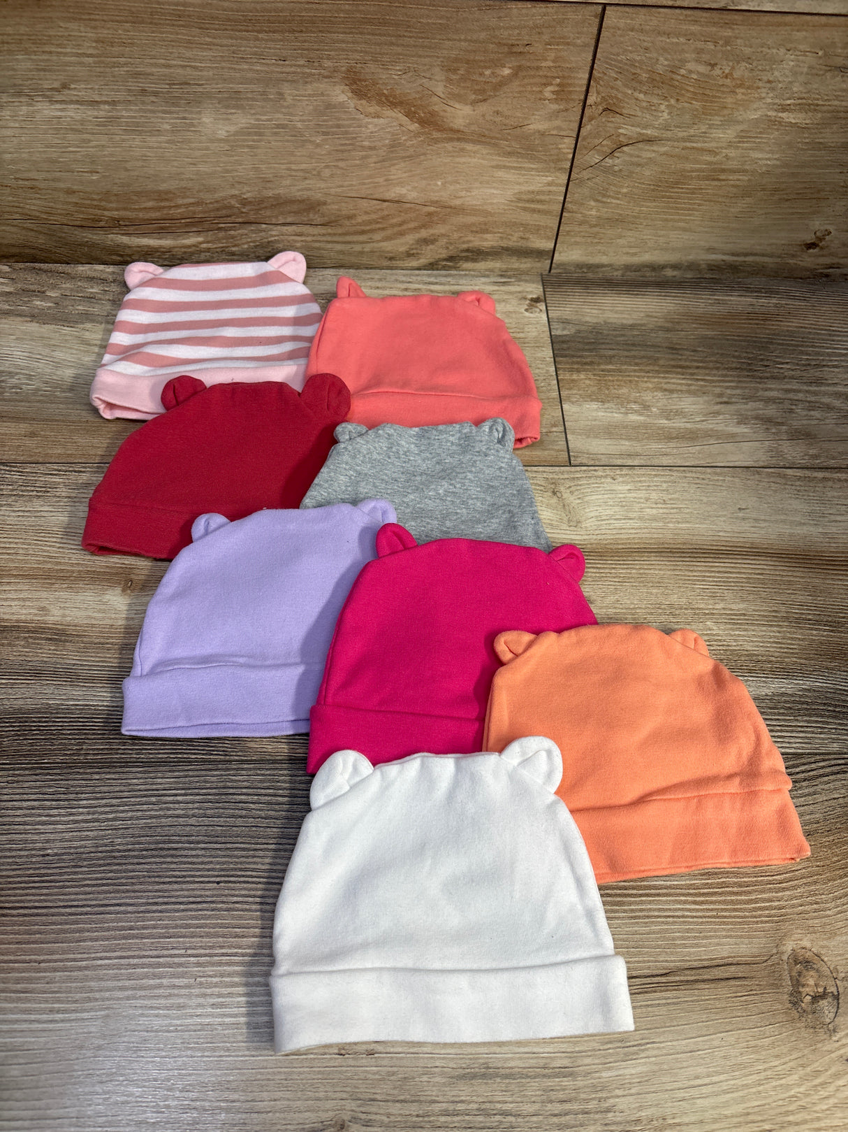 Geyoga 8pk Bear Ear Baby Girls' Hats 8pk sz 0-6m