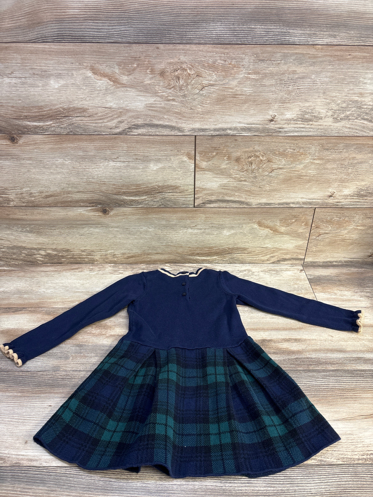 Janie & Jack The Tartan Sweater Dress in Navy sz 4T