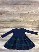 Janie & Jack The Tartan Sweater Dress in Navy sz 4T