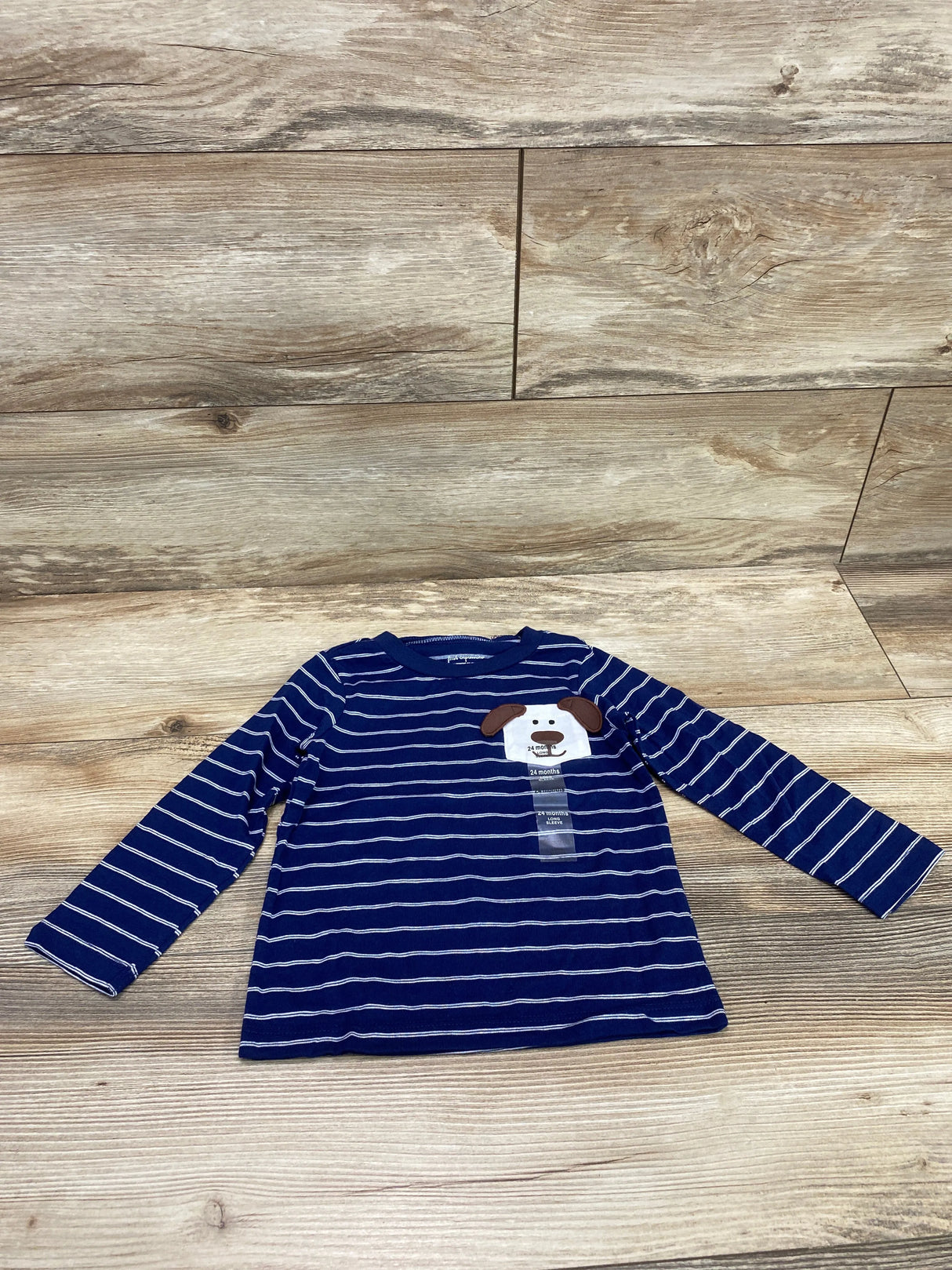 NEW First Impressions Striped Dog Shirt Navy sz 24m