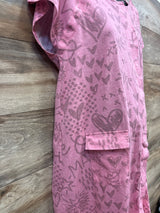 Kindred Bravely Universal Labor & Delivery Gown Pink Love Note sz SML