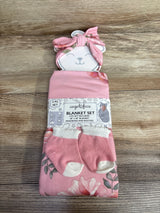 NEW Angel Face Blanket Gift Set 3pc Pink