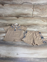 NEW 2pc Henley Shirt & Shorts Brown sz 18-24m