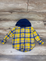 Carter's Hooded Button-Up Flannel Shirt Yellow sz 3T