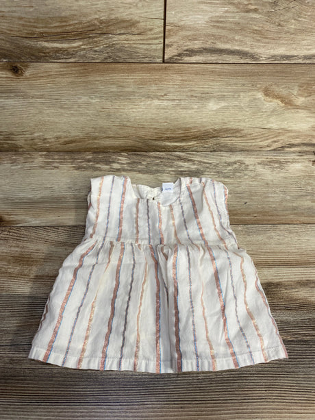 Old Navy Metallic Stripes Top White sz 18-24m - Me n Mommy To Be