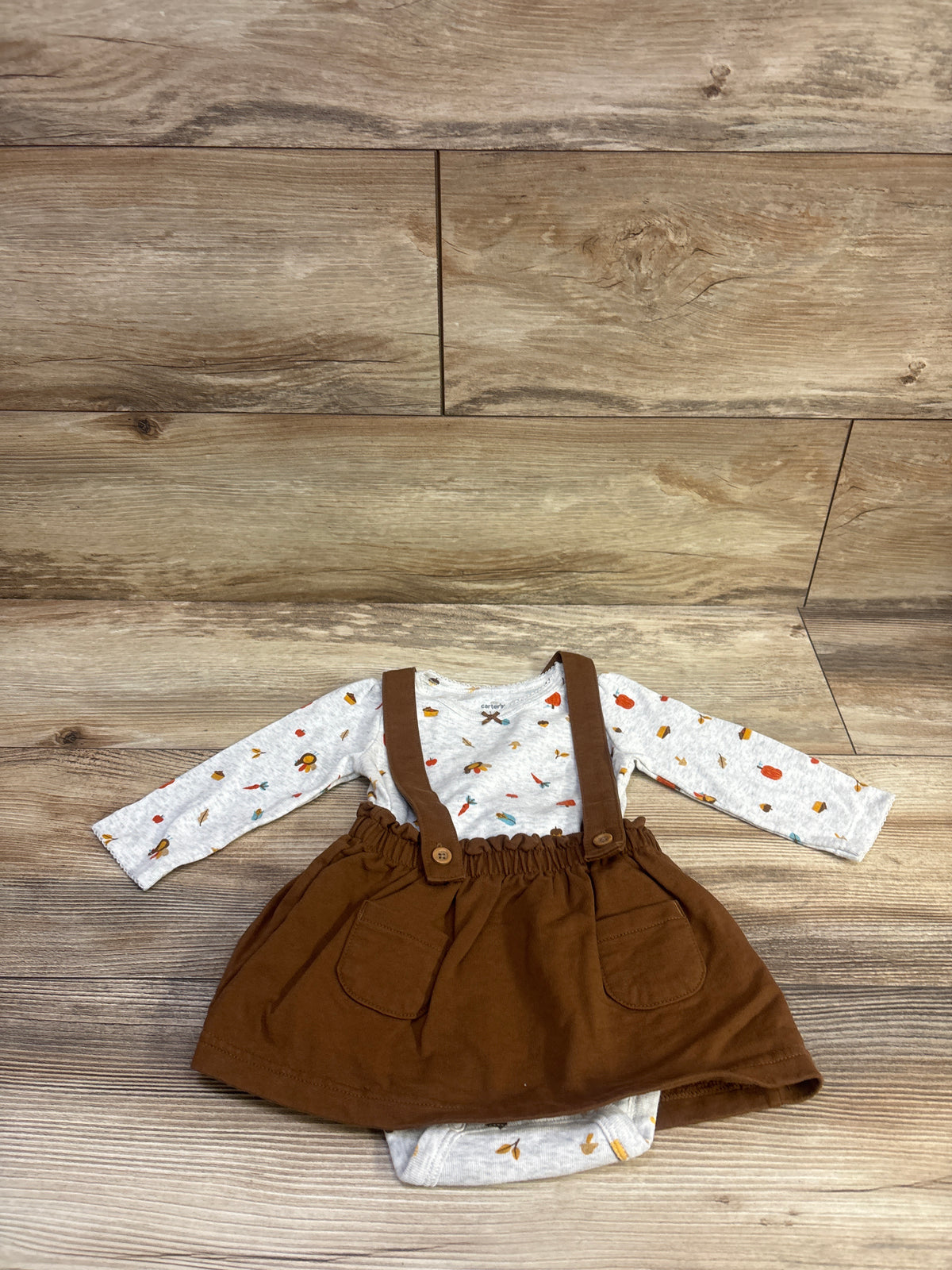 Carter's 2pc Long Sleeve Fall Bodysuit & Skirtall Set Ivory sz 9m