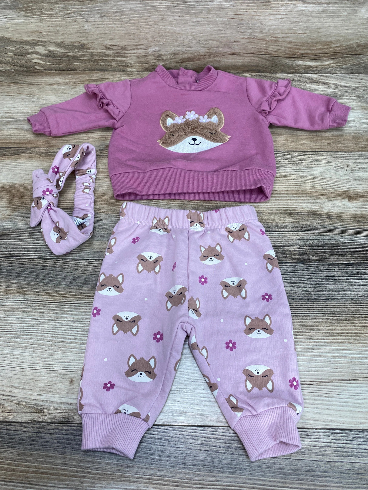 PL Baby 3pc Sweatshirt Set Purple sz 3m