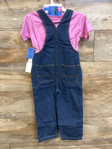 NEW Ms Rachel 3pc Shirt & Overall Set Pink sz 3T