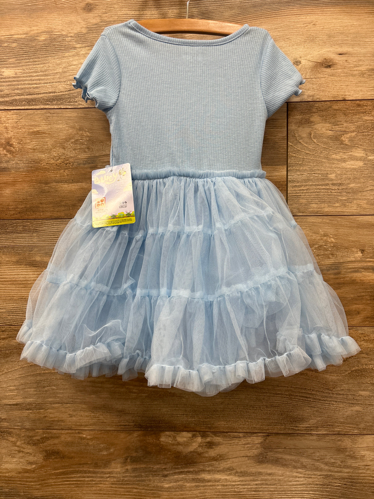NEW Bluey Ribbed Tulle Dress Light Blue sz 4T