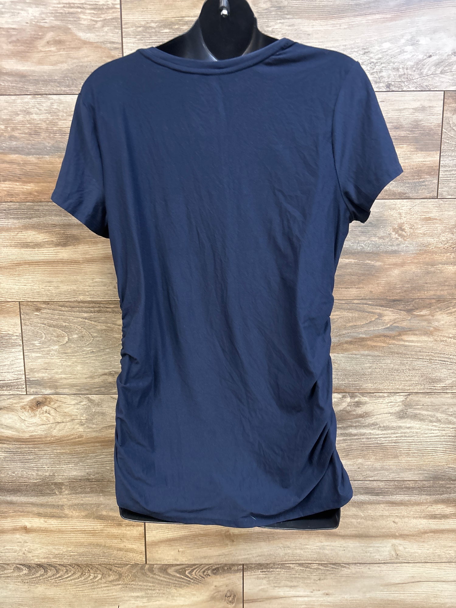 Time & Tru Mama Vibes Ruched Maternity Shirt Navy sz Large