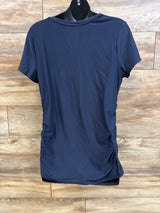 Time & Tru Mama Vibes Ruched Maternity Shirt Navy sz Large