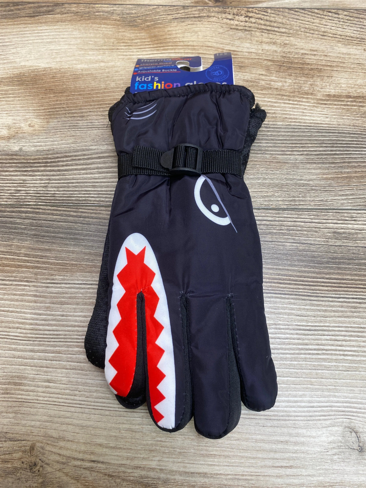 NEW ThermaWear Kid's Shark Winter Ski Gloves Black