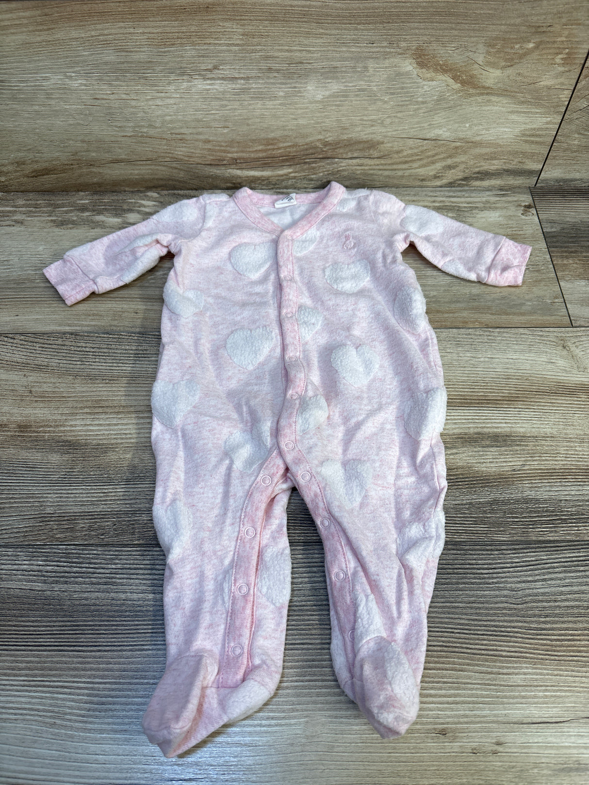 Baby Gap Textured Heart Sleeper Pink sz 0-3
