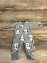 Monica + Andy My First Snowman Organic Henley Romper Grey sz 6-9m