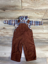 Carter's 2pc Overall & Button Up Shirt Set Plaid sz 9m