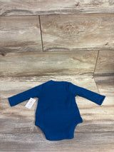 NEW Garanimals Ribbed Long Sleeve Bodysuit Blue sz 0-3m