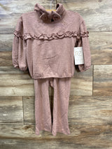 NEW Rachel Zoe Long Sleeve Top, Leggings & Headband 3pc Set Pink sz 24m