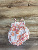 Burt's Bees Baby Smocked Bubble Romper White sz 3-6m