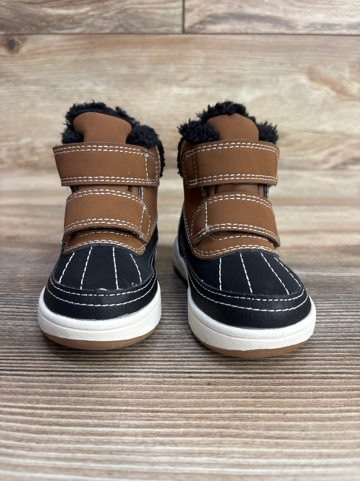 H&M Waterproof High Top Faux Fur Lined Winter Boots, Black sz 2.5c