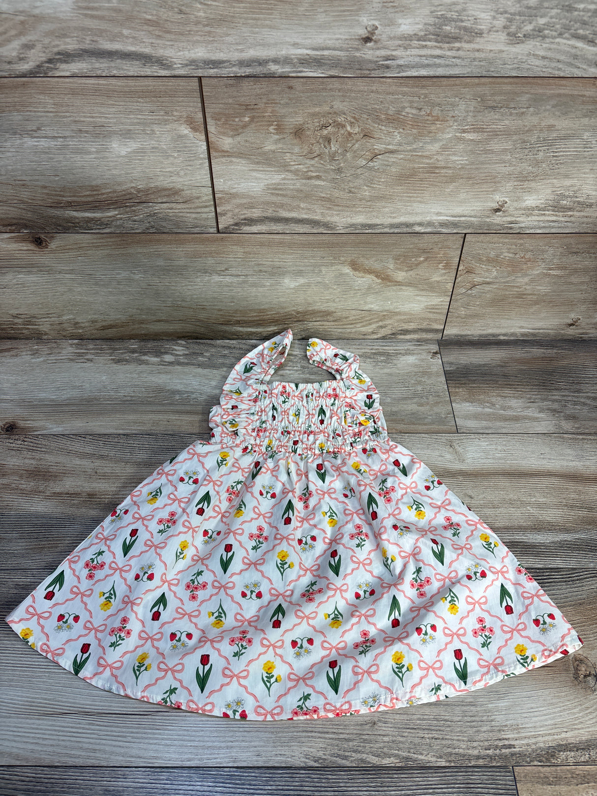 Lily Bleu Smocked Sleeveless Dress White sz 2T