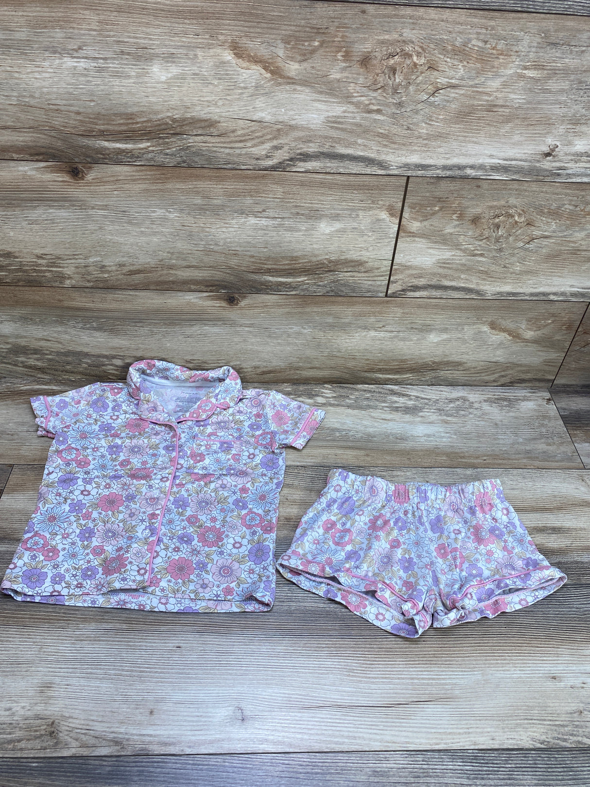 Tahari 2pc Floral Pajama Set White sz 4T