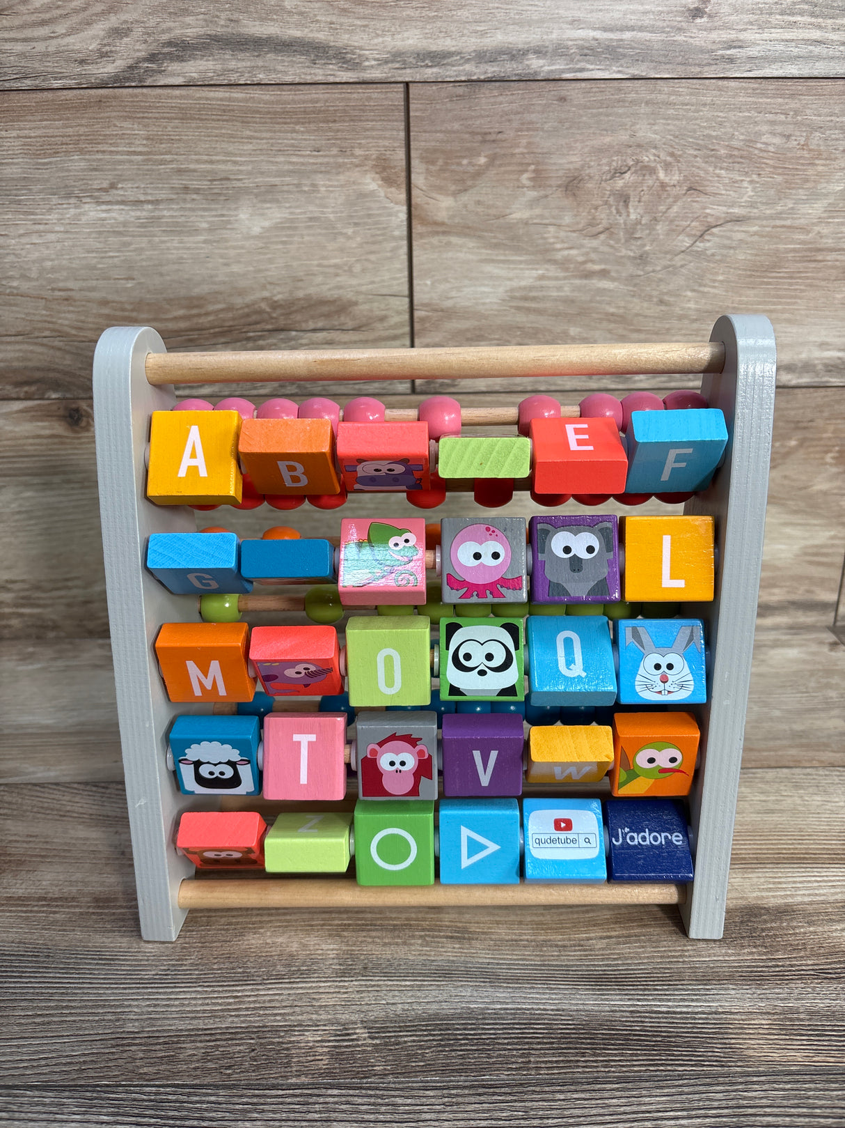 J'adore Wooden 2-in-1 Math Beads & ABC Animal Abacus
