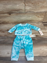 NEW Cat & Jack 2pc Tie-Dye Sweatshirt & Joggers Set Blue sz 0-3m