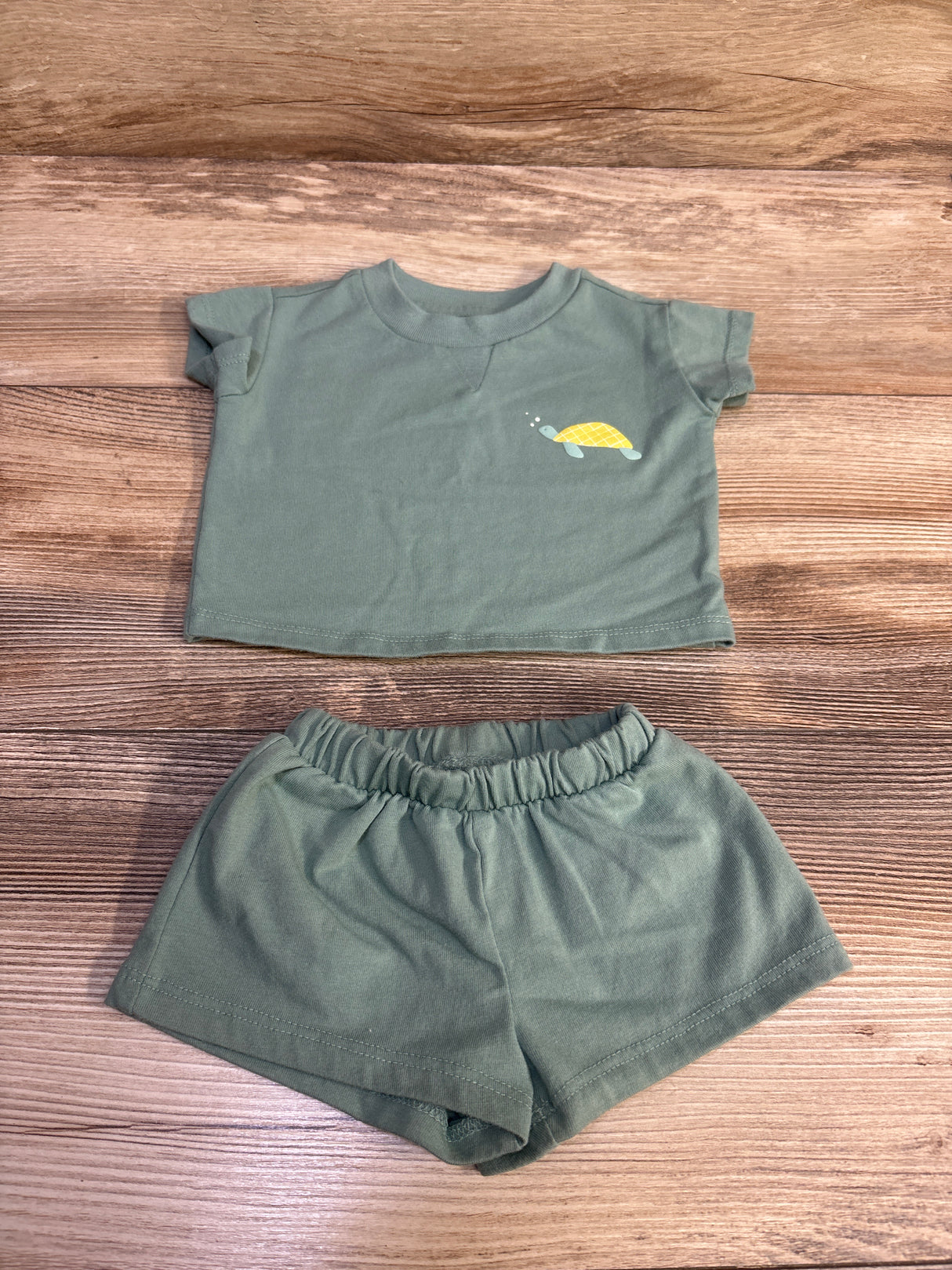 Cloud Island 2pc Shirt & Shorts Set Green sz Newborn