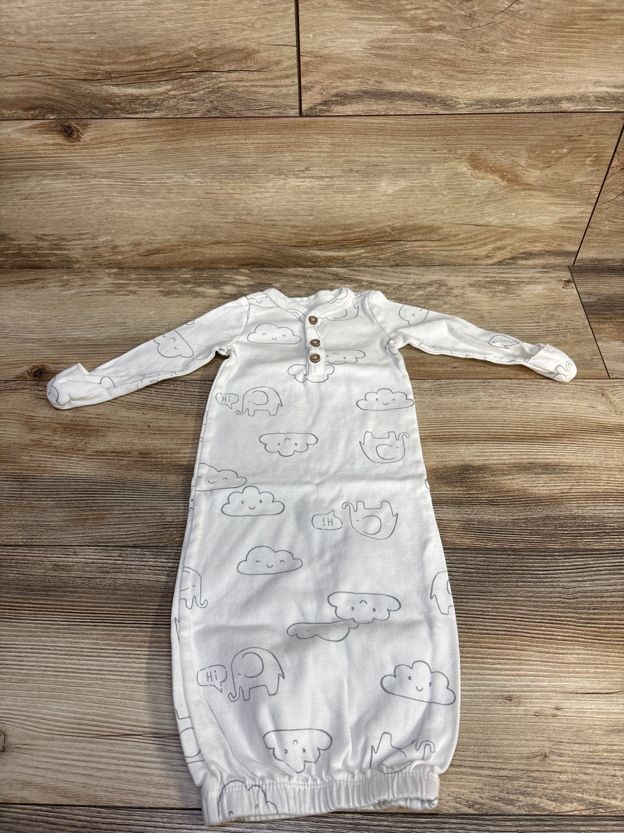 Carter's Cloud Print Sleeper Gown White sz 3m