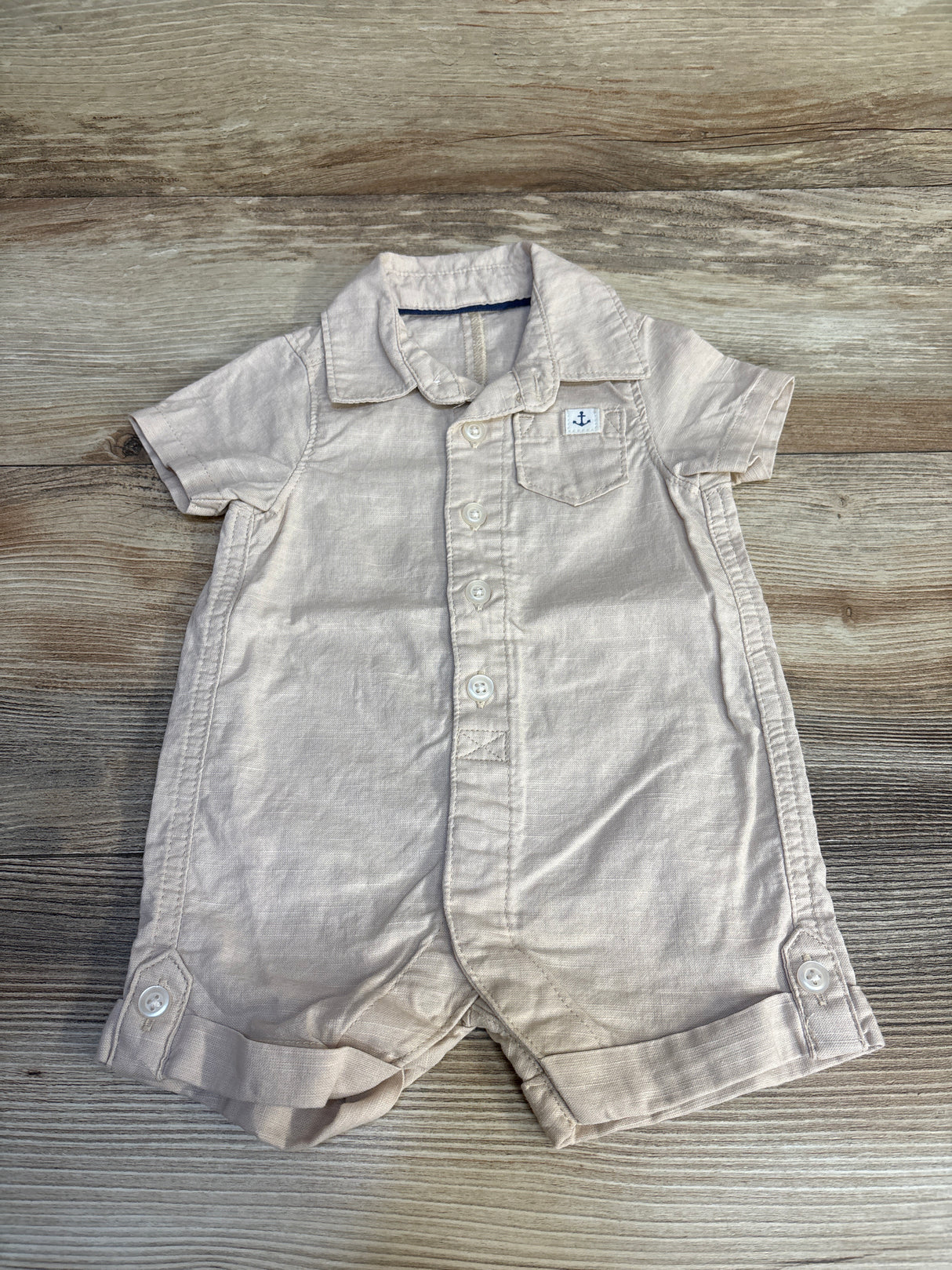 Button-Front Romper Tan sz 3m
