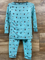 KicKee Kids 2pc Iceberg Holiday Lights Pajama Set sz 2T