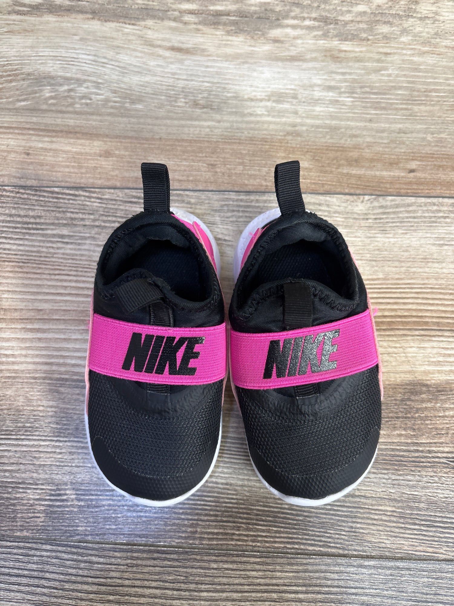 Nike Flex Runner 4 TD 'Black Laser Fuchsia' Sneakers sz 5c