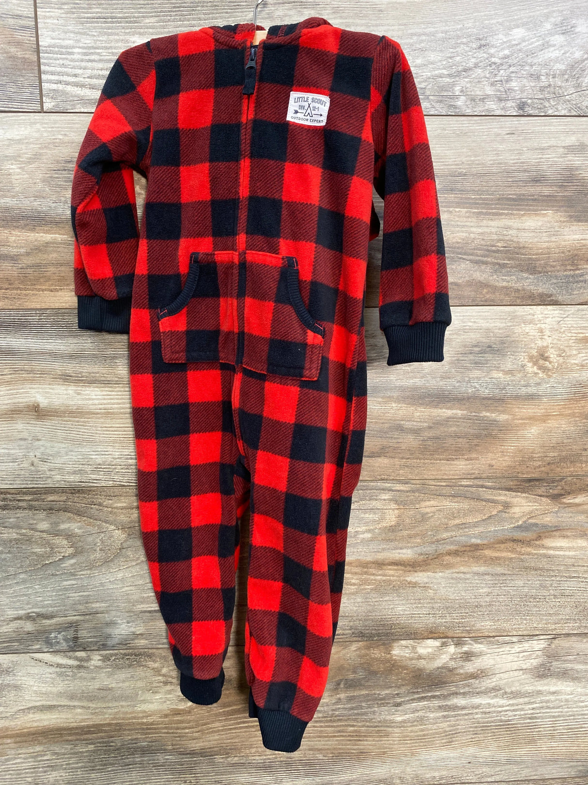 Carter's Buffalo Plaid Hooded Coverall Red sz 18m