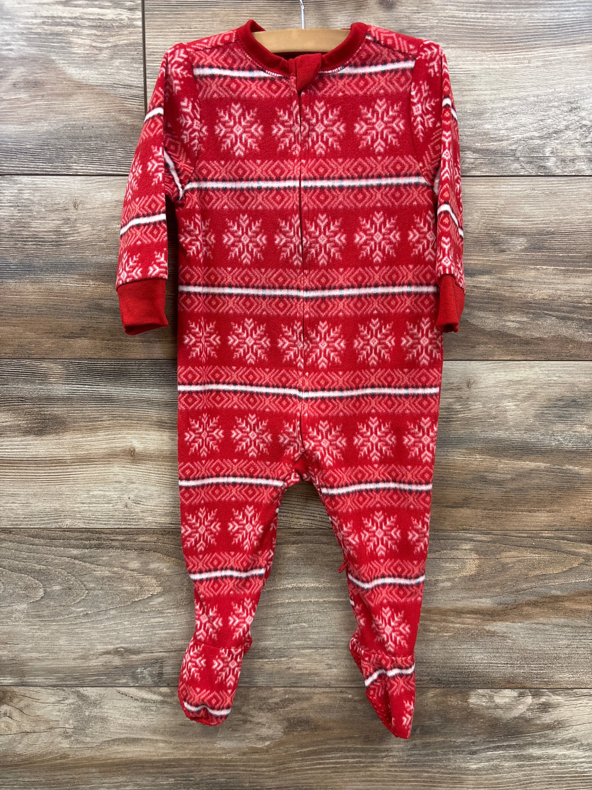 NEW Old Navy Velour Fair Isle Christmas Sleeper Red sz 12-18m