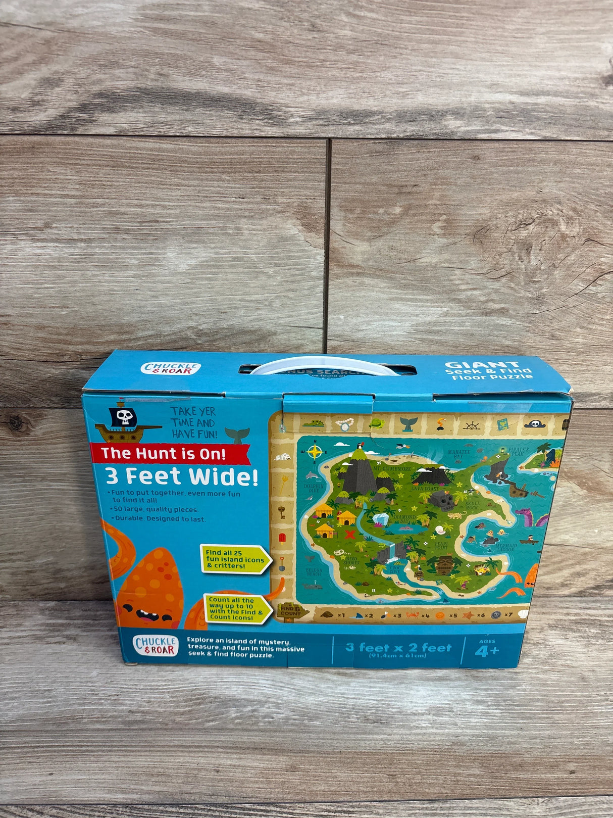 Chuckle & Roar Seek & Find Treasure Map Jigsaw Floor Puzzle