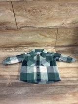 Carter's Fleece Button-Up Plaid Jacket Green sz 3m
